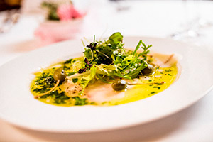 Swordfish carpaccio with olive oil and lemon